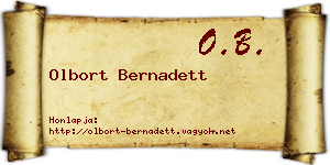 Olbort Bernadett névjegykártya