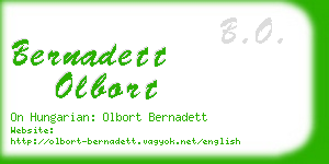 bernadett olbort business card